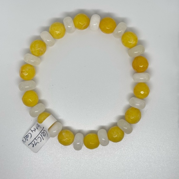 Honey Calcite and Calcite bracelet handmade stretchy - Picture 3 of 4